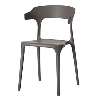 Modern Plastic Outdoor Dining Chair with Open U Shaped Back