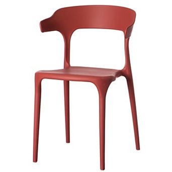 Modern Plastic Outdoor Dining Chair with Open U Shaped Back