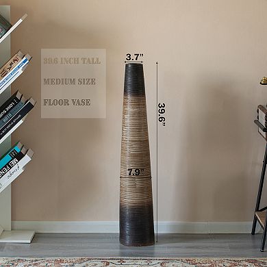 Tall Handcrafted Floor Vase - Waterproof Cylinder-Shaped Design, Ideal for Tall Floral Arrangements
