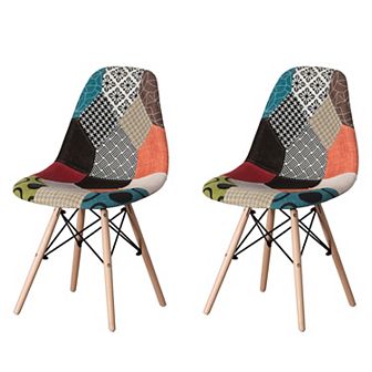 Modern Fabric Chair with Wooden Legs for Kitchen, Dining Room