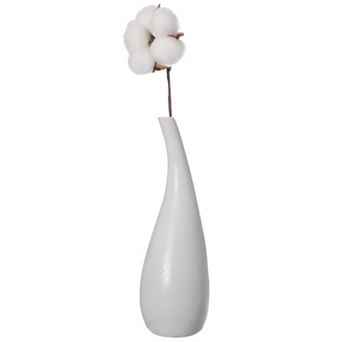 8-inch Small White Ceramic Water Drop Vase - Modern Teardrop Shape for Home Decor