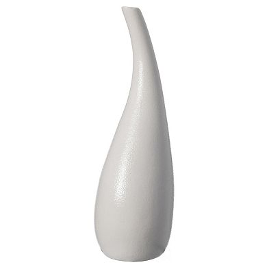 8-inch Small White Ceramic Water Drop Vase - Modern Teardrop Shape for Home Decor