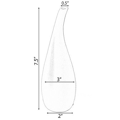 8-inch Small White Ceramic Water Drop Vase - Modern Teardrop Shape for Home Decor