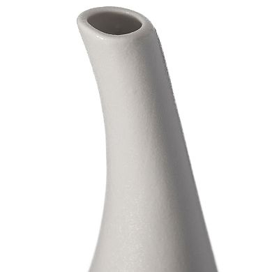 8-inch Small White Ceramic Water Drop Vase - Modern Teardrop Shape for Home Decor