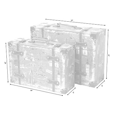 Vintage Style European Luggage Suitcase, Set of 2