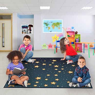 Deerlux Social Distancing Colorful Kids Classroom Seating Area Rug,