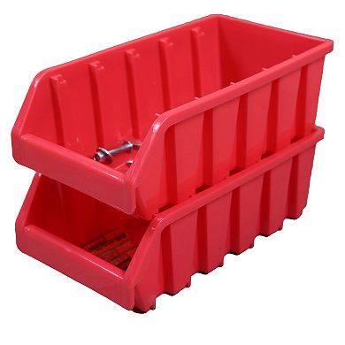 Basicwise Plastic Storage Stacking Bins