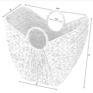Large Wicker Laundry Basket with Round Handles