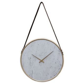 Decorative Contemporary Metal Wall Clock Marble Look Face