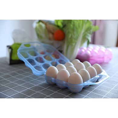 Clear Plastic Egg Carton, 12 Egg Holder Carrying Case with Handle