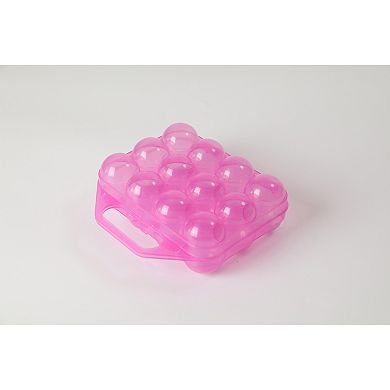 Clear Plastic Egg Carton, 12 Egg Holder Carrying Case with Handle