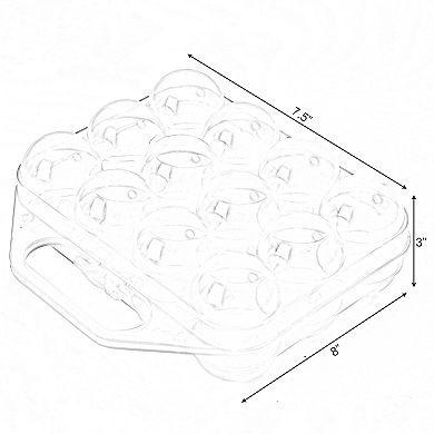 Clear Plastic Egg Carton, 12 Egg Holder Carrying Case with Handle