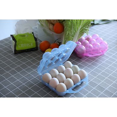 Clear Plastic Egg Carton, 12 Egg Holder Carrying Case with Handle