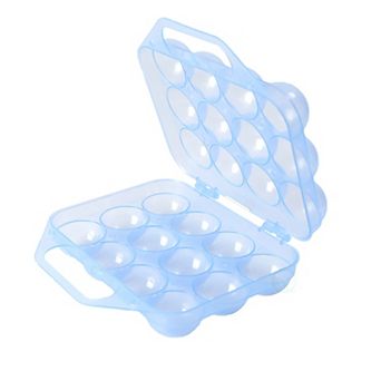 Clear Plastic Egg Carton, 12 Egg Holder Carrying Case with Handle