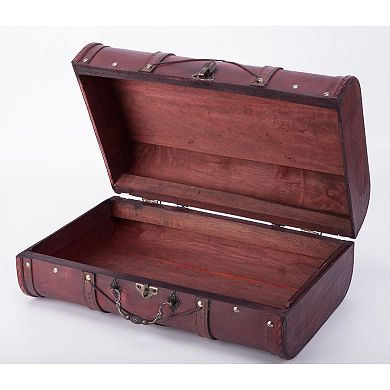 Pirate Style Cherry Vintage Wooden Luggage with X Design