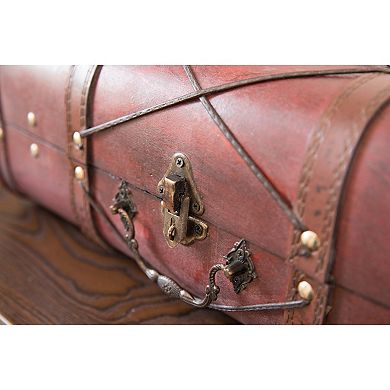 Pirate Style Cherry Vintage Wooden Luggage with X Design
