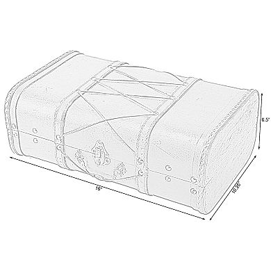 Pirate Style Cherry Vintage Wooden Luggage with X Design