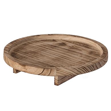 Natural Wooden Round Dish Ornament Slice Tray Table Charger