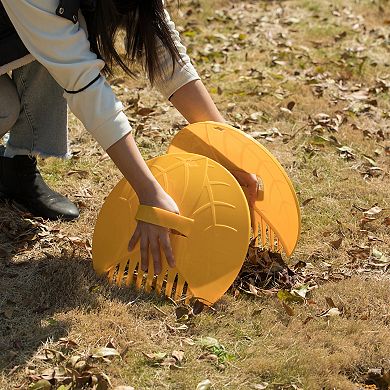 Decorative Pair of Leaf Scoops, Hand Rakes for Lawn and Garden Cleanup