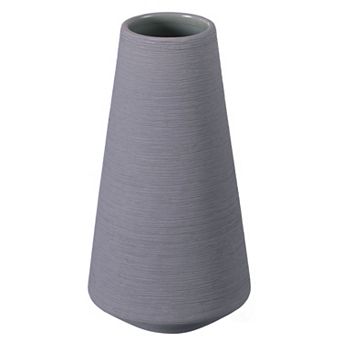 Decorative Ceramic Round Cone Shape Centerpiece Table Vase Gray