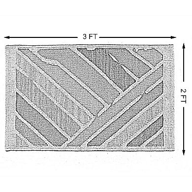 Handwoven Multicolored Abstract Stripes Wool Flatweave Kilim Rug