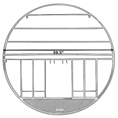 Vintage Decorative Modern Black Metal Round Wall Mounted Wine Display Rack