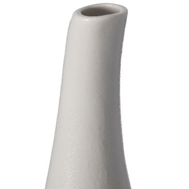 Set of 3 White Ceramic Water Drop Vase - Modern Teardrop Shape for Home Decor