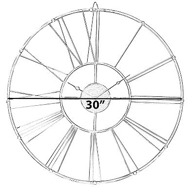 Decorative Antique Roman Numerical Gold Metal Wall Clock for Dining, Living Room, or Kitchen