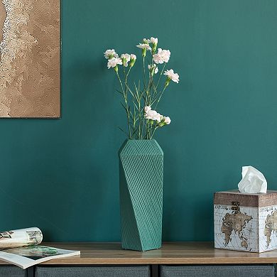 Decorative Ceramic Square Twisted Centerpiece Table Vase