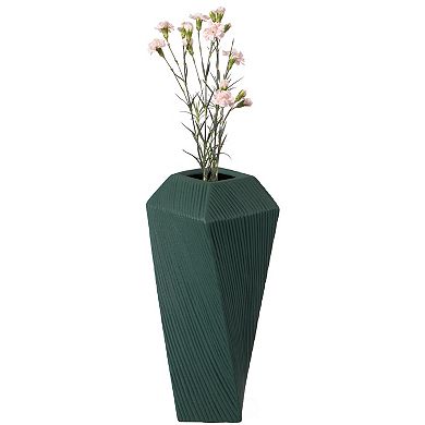 Decorative Ceramic Square Twisted Centerpiece Table Vase