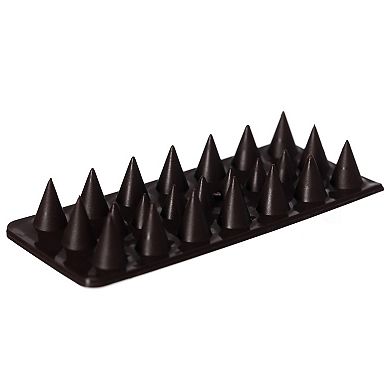 Outdoor Plastic Repellent Wall Defender Fence Spikes for Birds, 10 Pack Brown