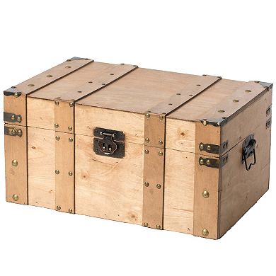 Wooden Style Trunk with Handles