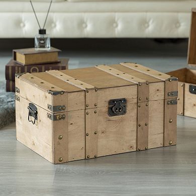Wooden Style Trunk with Handles