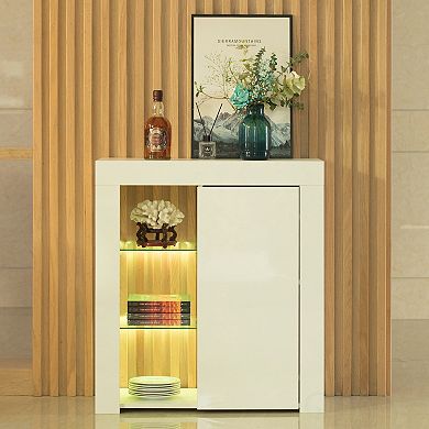 Office or Living Room Side Storage Cabinet With LED