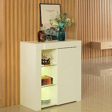 Office or Living Room Side Storage Cabinet With LED