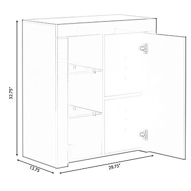 Office or Living Room Side Storage Cabinet With LED