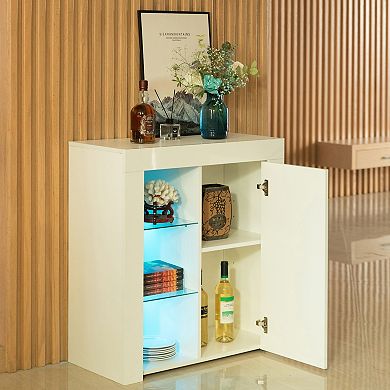 Office or Living Room Side Storage Cabinet With LED