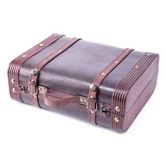 Decorative Wooden Leather Suitcase