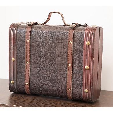 Decorative Wooden Leather Suitcase