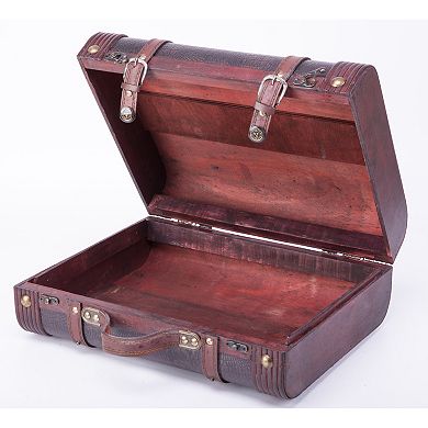Decorative Wooden Leather Suitcase
