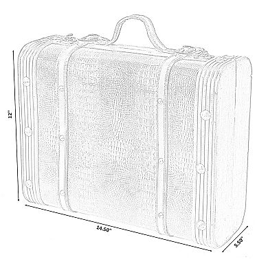 Decorative Wooden Leather Suitcase