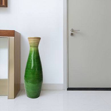 Classic Bamboo Floor Vase Handmade, For Dining, Living Room, Entryway