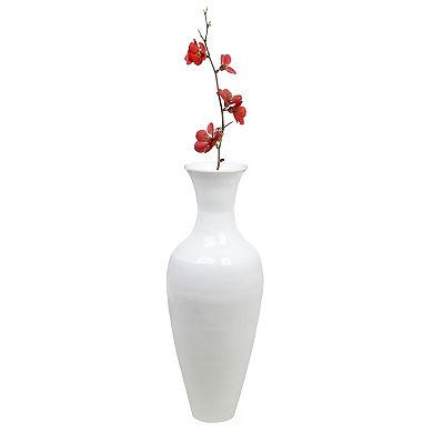Uniquewise Tall Floor Vase, 37 Inch White Bamboo Vase, Modern Vase for Dining, Living Room, Entryway