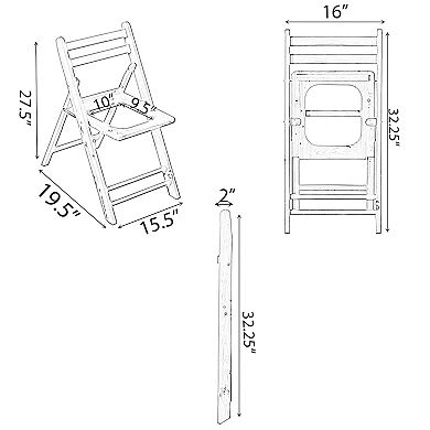 Wooden Folding Portable Toilet Seat for Camping and Hiking with Backrest