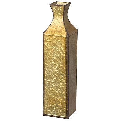 Antique Style Metal Bottle Shape Gold Floor Vase for Entryway, Living Room, or Dining Room, Set of 3