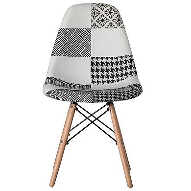 Modern Fabric Chair with Wooden Legs for Kitchen, Dining Room