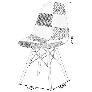 Modern Fabric Chair with Wooden Legs for Kitchen, Dining Room