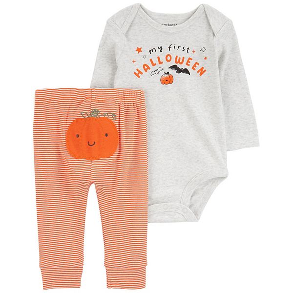 Baby Carter's "My First Halloween" Bodysuit & Pants Set - Orange (PREEMIE)