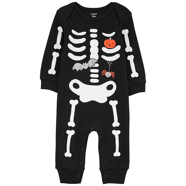 Baby Carter's Halloween Skeleton Jumpsuit - Black (NEWBORN)