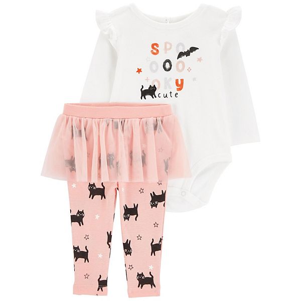 Baby Girl Carter's Halloween Bodysuit & Tutu Pant Set - Pink (NEWBORN)